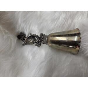 Decorative Reed & Barton Handheld Silver Bell with Bird Design
